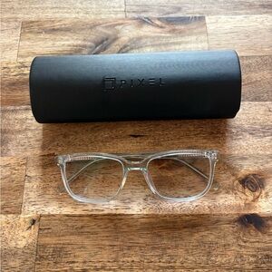 Pixel Blue Light Clear Frame Eyeglasses with Case